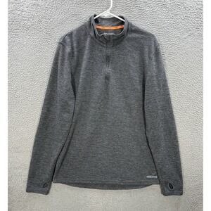 Omni Wool Sweater Adult XL Gray‎ Pullover 1/4 Zip Wool Blend Base Layer Stretch